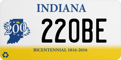 IN license plate 220BE