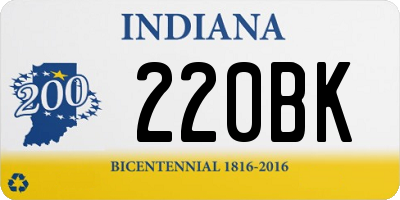 IN license plate 220BK