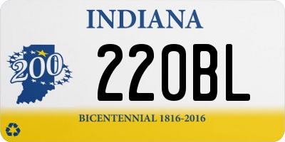 IN license plate 220BL