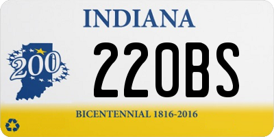 IN license plate 220BS