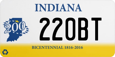 IN license plate 220BT