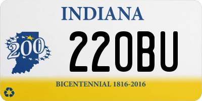 IN license plate 220BU