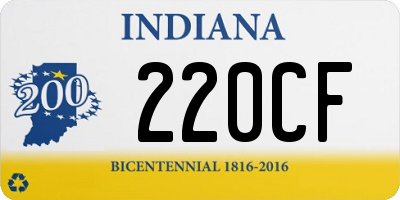 IN license plate 220CF