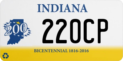 IN license plate 220CP