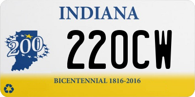 IN license plate 220CW