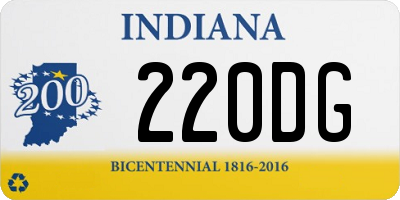 IN license plate 220DG