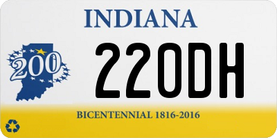 IN license plate 220DH