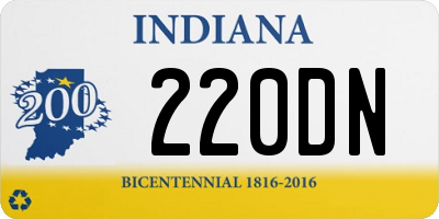 IN license plate 220DN