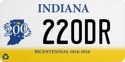 IN license plate 220DR