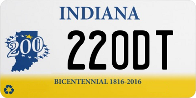 IN license plate 220DT