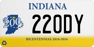 IN license plate 220DY