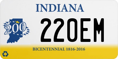 IN license plate 220EM