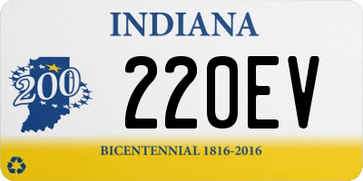 IN license plate 220EV