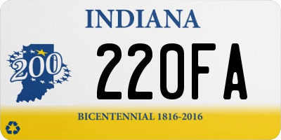 IN license plate 220FA