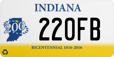 IN license plate 220FB