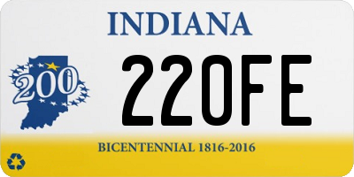 IN license plate 220FE