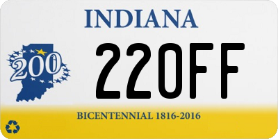 IN license plate 220FF