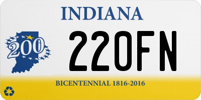 IN license plate 220FN