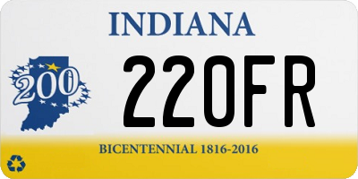 IN license plate 220FR