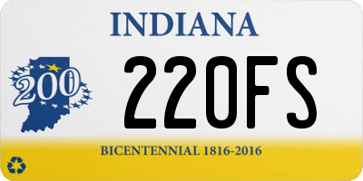 IN license plate 220FS