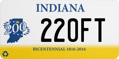 IN license plate 220FT