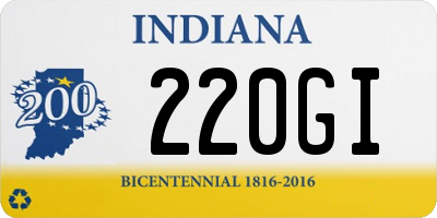 IN license plate 220GI