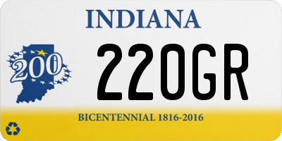 IN license plate 220GR