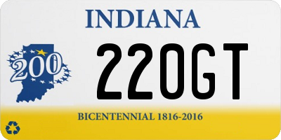 IN license plate 220GT