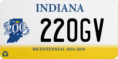 IN license plate 220GV