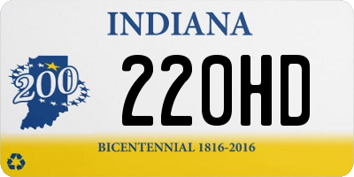 IN license plate 220HD