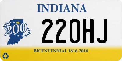 IN license plate 220HJ