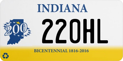 IN license plate 220HL