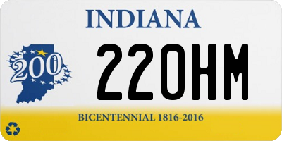 IN license plate 220HM