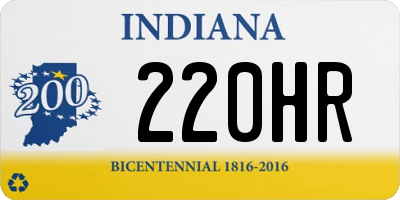 IN license plate 220HR