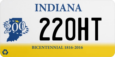 IN license plate 220HT