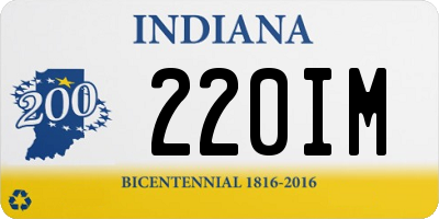 IN license plate 220IM