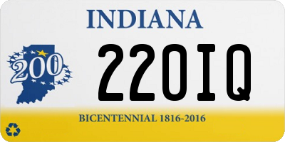 IN license plate 220IQ