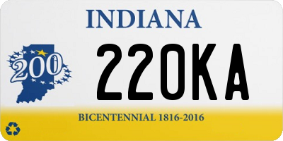 IN license plate 220KA