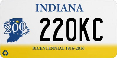 IN license plate 220KC