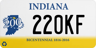 IN license plate 220KF