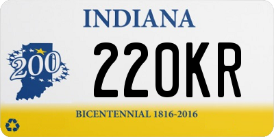 IN license plate 220KR