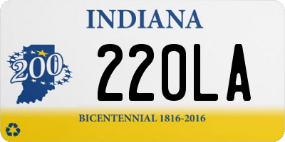 IN license plate 220LA