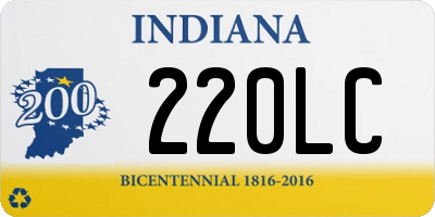 IN license plate 220LC