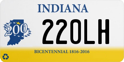 IN license plate 220LH