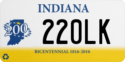 IN license plate 220LK