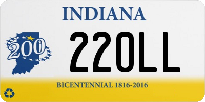 IN license plate 220LL