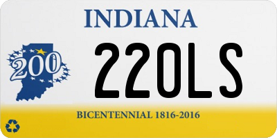 IN license plate 220LS