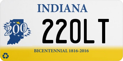 IN license plate 220LT