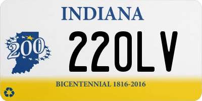 IN license plate 220LV