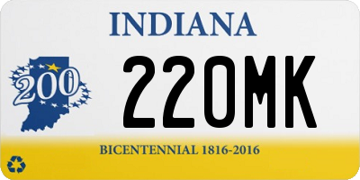 IN license plate 220MK